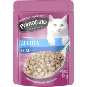 Ração Úmida Primogato Premium Gatos Adultos Peixe 85g