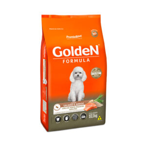 Ração Golden Fórmula Mini Bits Cães Adultos Porte Pequeno Salmão e Arroz 10,1kg