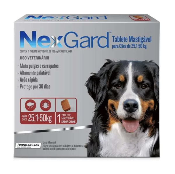 Nexgard Antipulgas e Carrapatos Cães 25,1 até 50kg 1 Comprimido