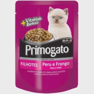 Ração Úmida Primogato Premium Gatos Filhotes Peru e Frango 85g