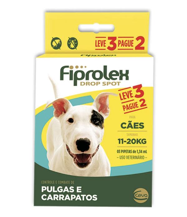 Antipulgas Fiprolex para Cães 11 até 20kg Combo Leve 3 Pague 2