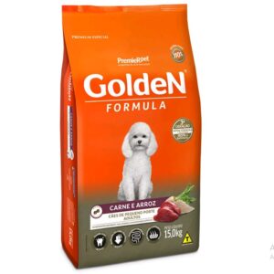 Ração Golden Fórmula Mini Bits Cães Adultos Porte Pequeno Carne e Arroz 15kg