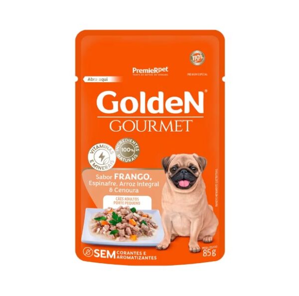 Ração Úmida Golden Gourmet Cães Adultos Porte Pequeno Frango 85g