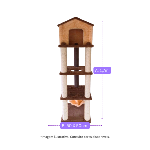 Arranhador Casinha 4 Andares – ESCOLHA A COR