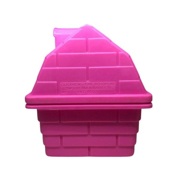 Casa Plástica Clicknew Chaminé Tam 3 Rosa 🏷️ Produto Outlet