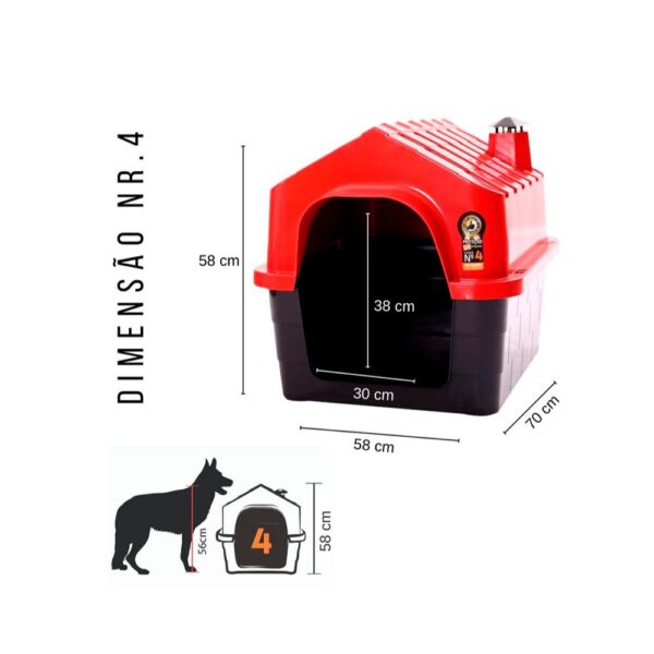 Casa Dura House Furacão Pet Tam 4 Vermelha ou Laranja