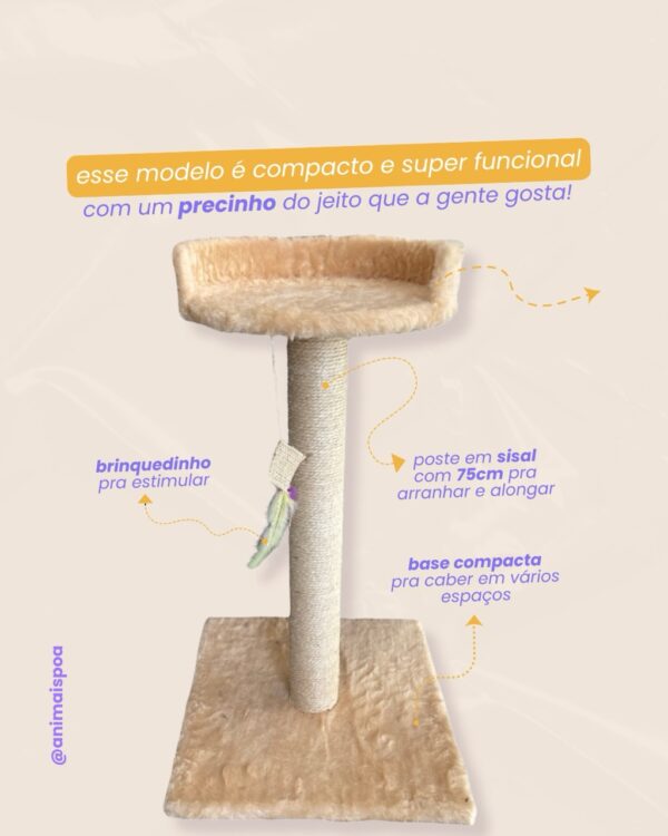 Arranhador Poste com Cama Grande (85cm)
